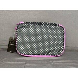 NWT Bang & Carsen Travel Jewelry Storage Bag Purple Black White Polka Dots